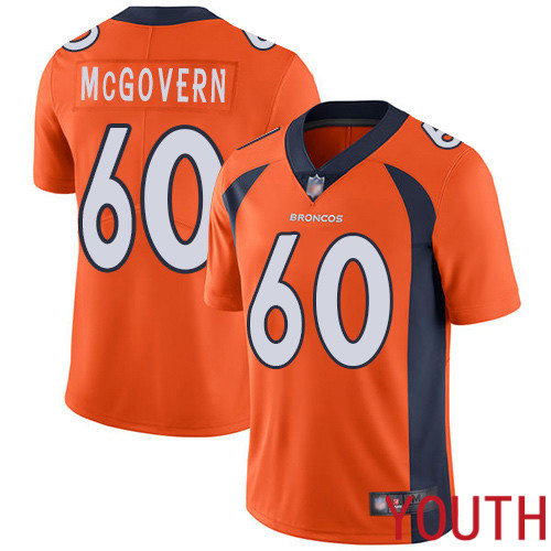 Youth Denver Broncos #60 Connor McGovern Orange Team Color Vapor Untouchable Limited Player Football NFL Jersey